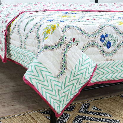 Indian Hand Block Printed Cotton Quilts - My Store