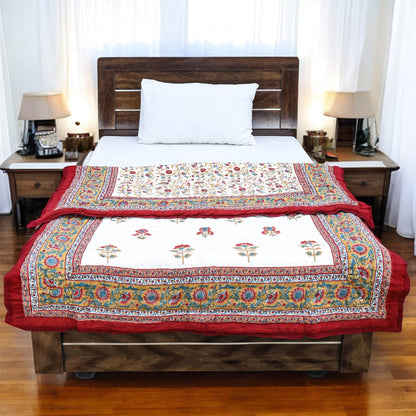 Indian Hand Block Printed Stylish Reversible Cotton Quilts - My Store