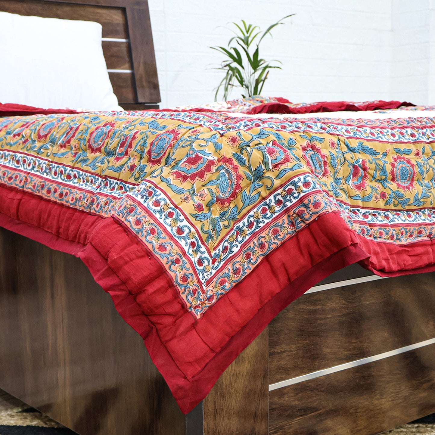 Indian Hand Block Printed Stylish Reversible Cotton Quilts - My Store