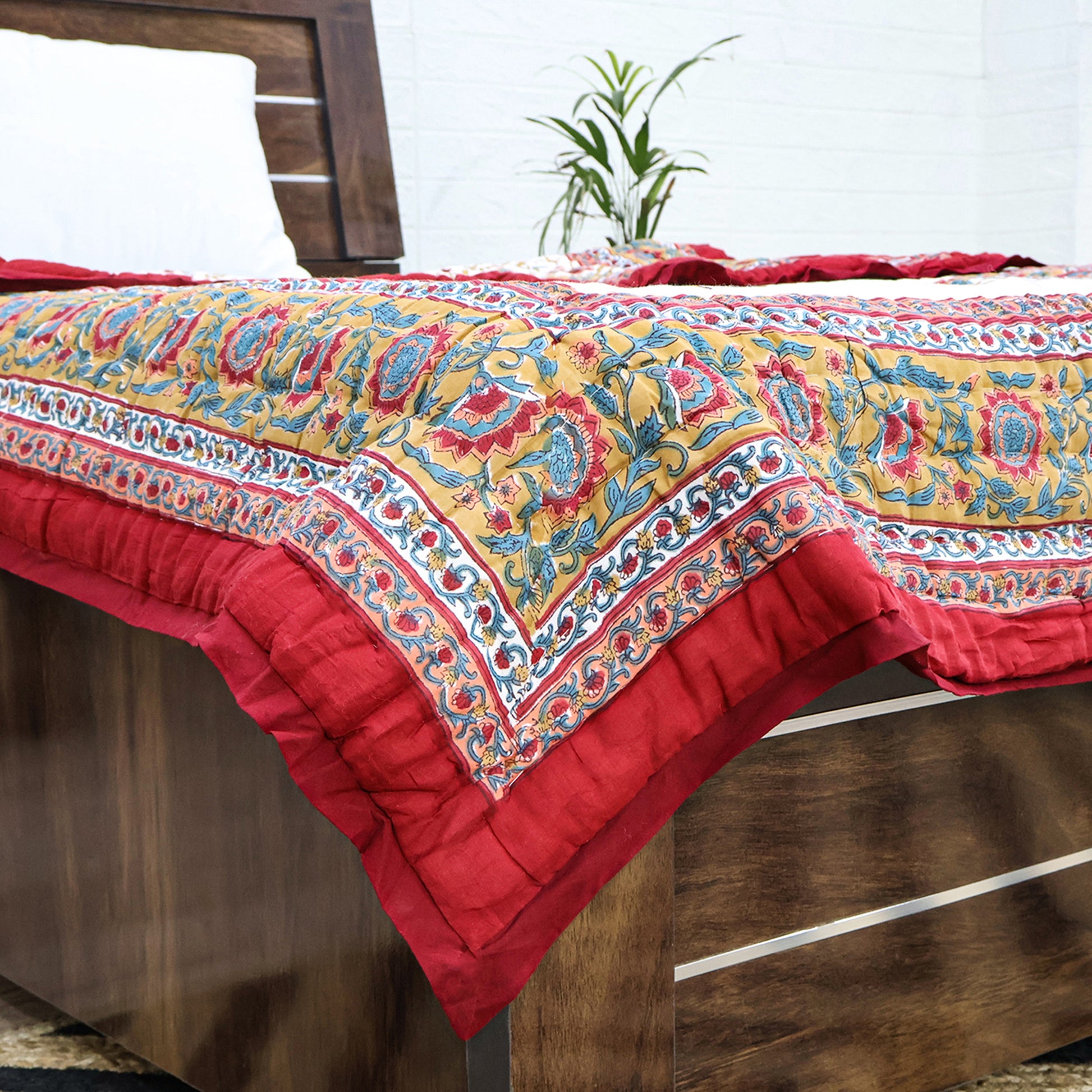 Indian Hand Block Printed Stylish Reversible Cotton Quilts - My Store