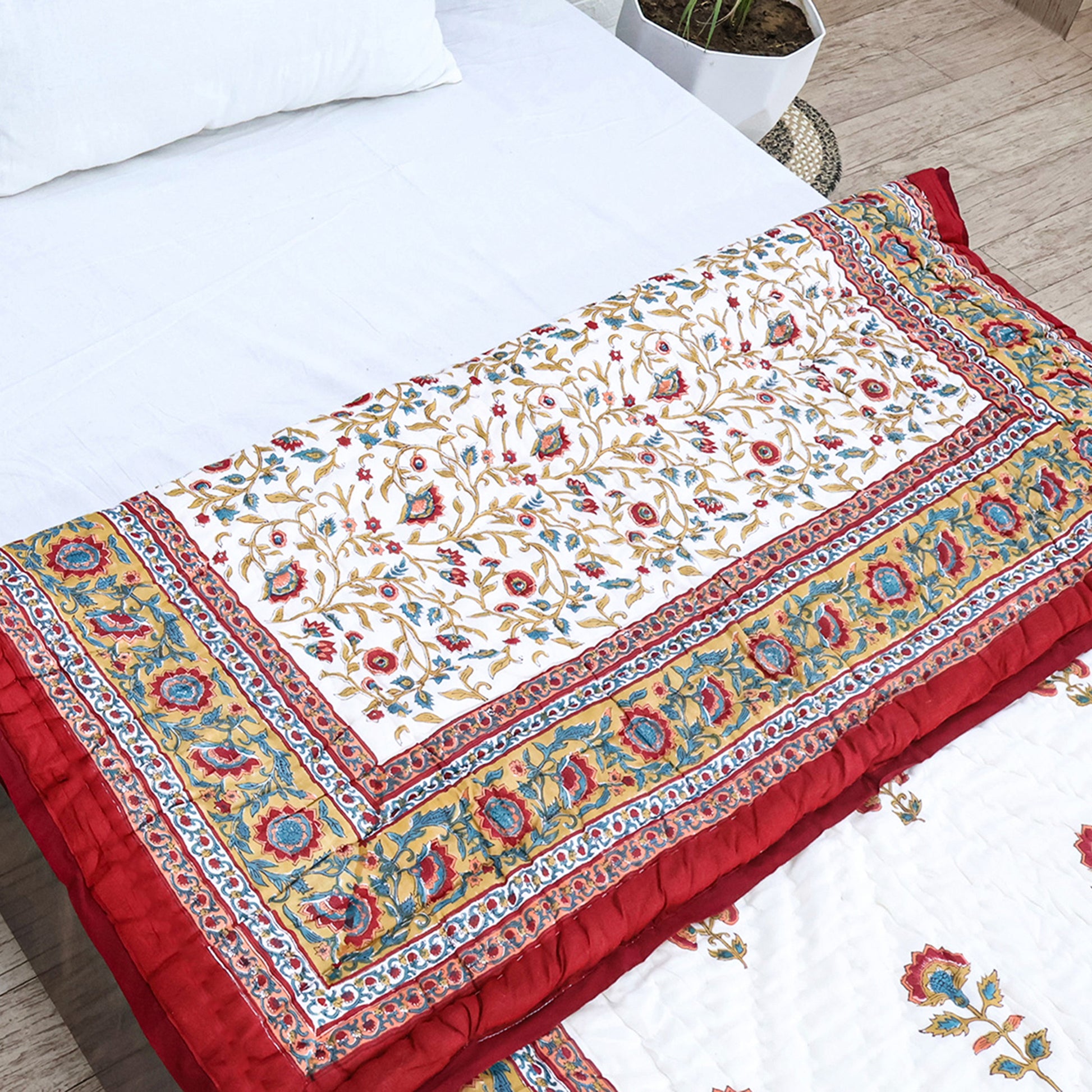 Indian Hand Block Printed Stylish Reversible Cotton Quilts - My Store