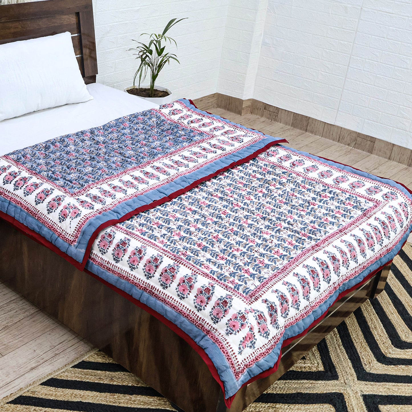 Indian Hand Block Print Reversible Cotton Quilts - My Store