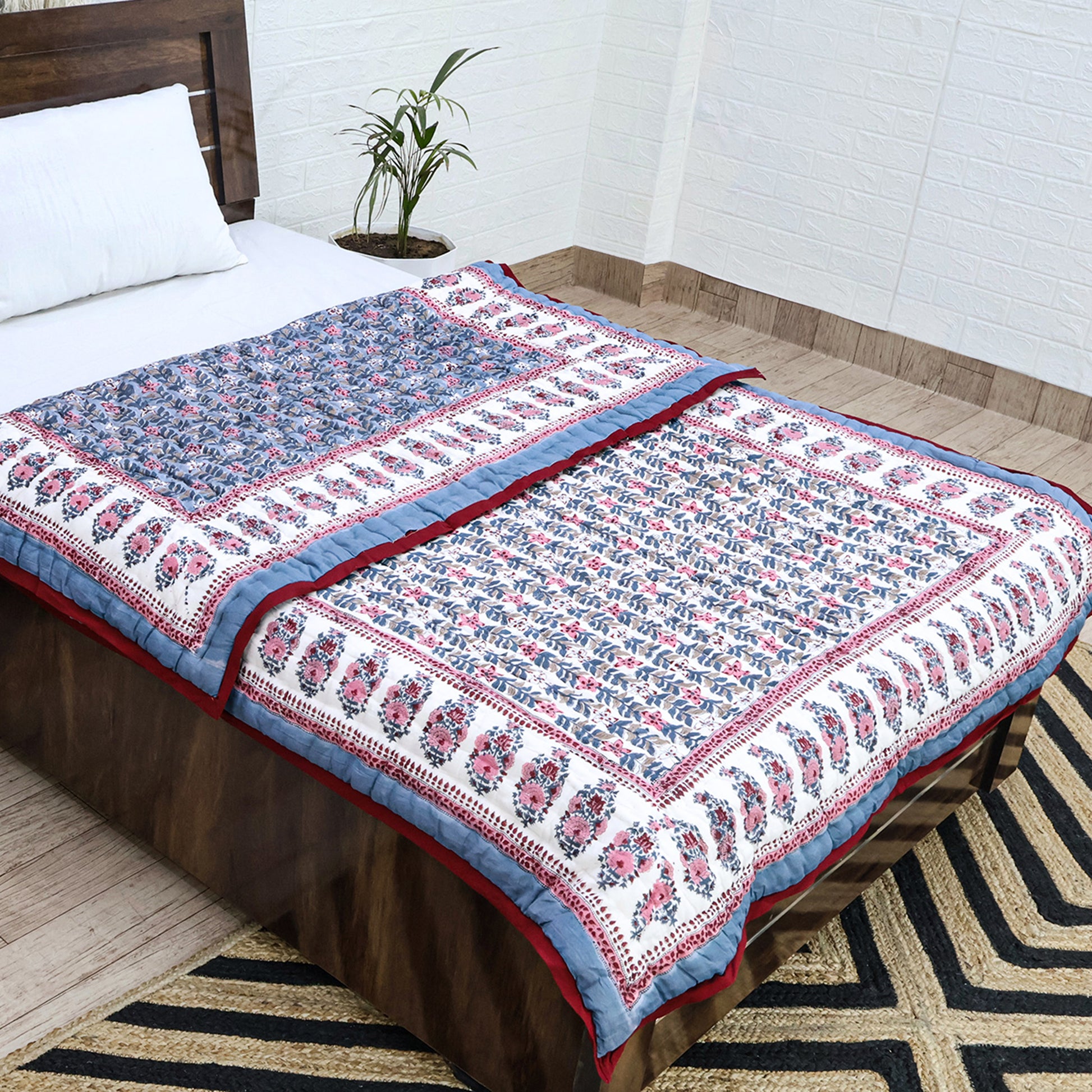 Indian Hand Block Print Reversible Cotton Quilts - My Store