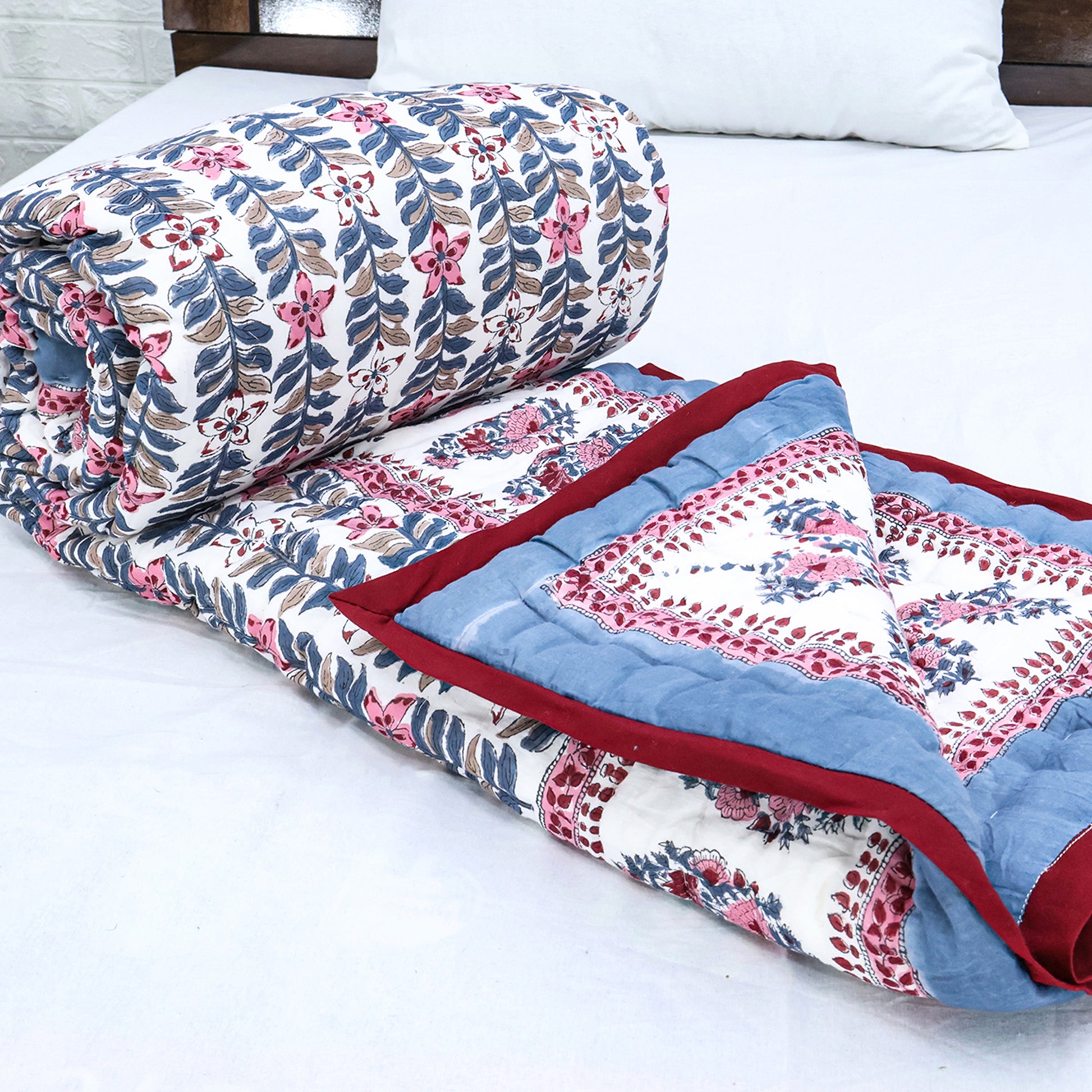 Indian Hand Block Print Reversible Cotton Quilts - My Store