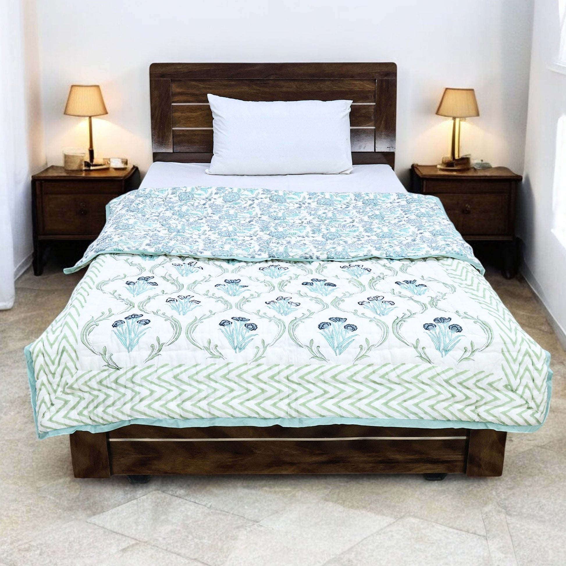 Indian Handmade Block Printed Cotton Quilts - My Store