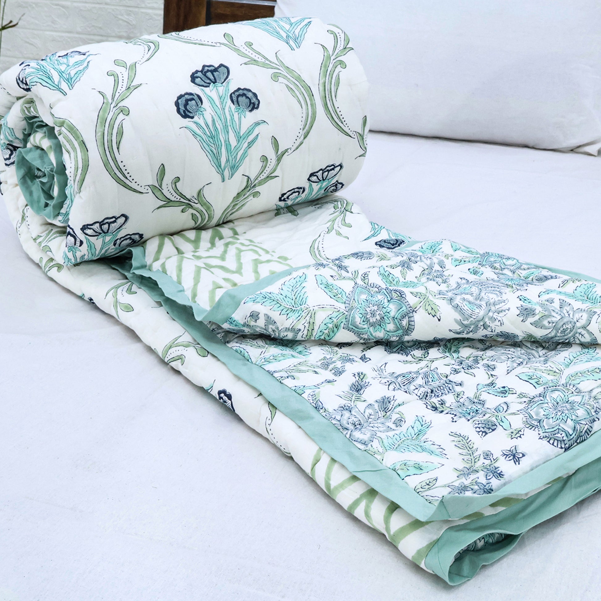 Indian Handmade Block Printed Cotton Quilts - My Store