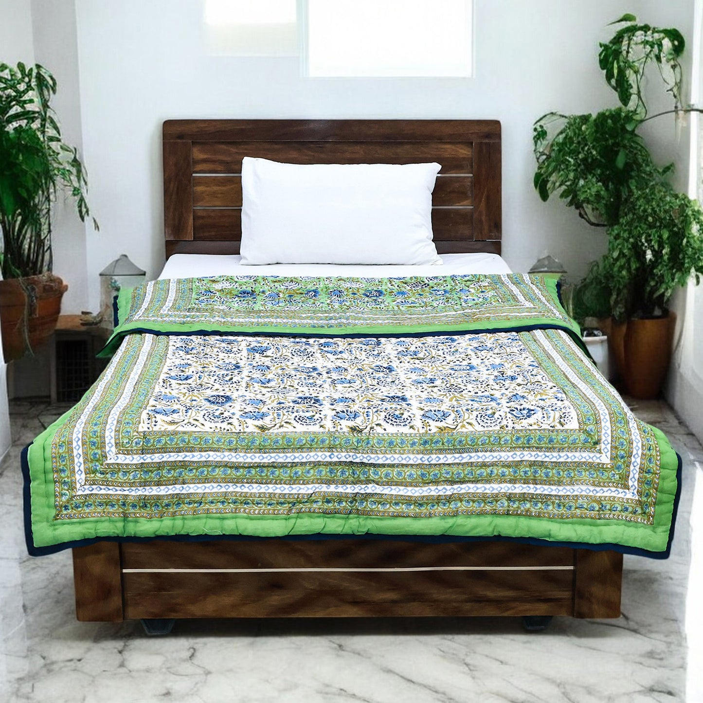 Indian Hand Block Printed Cotton Quilts - My Store