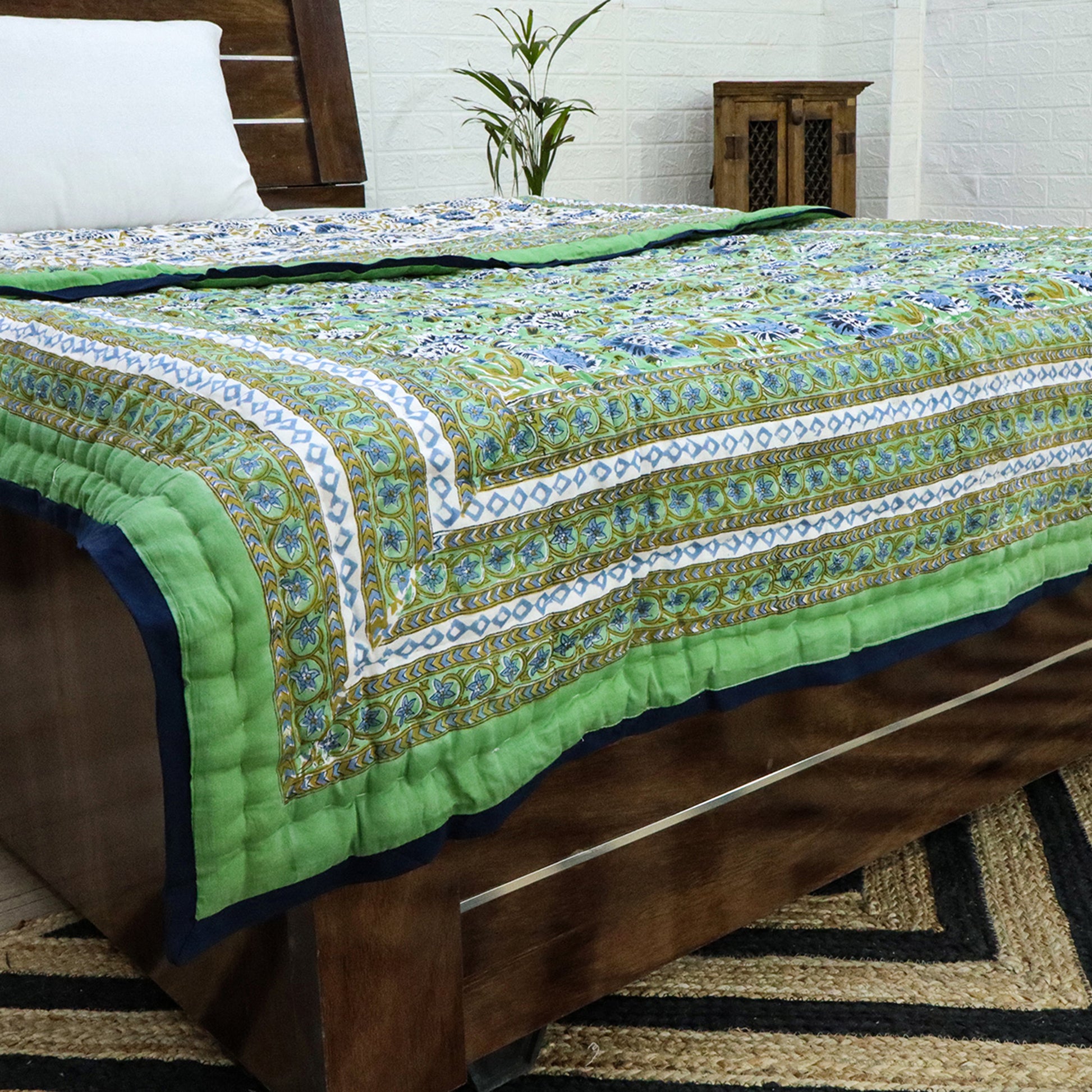 Indian Hand Block Printed Cotton Quilts - My Store