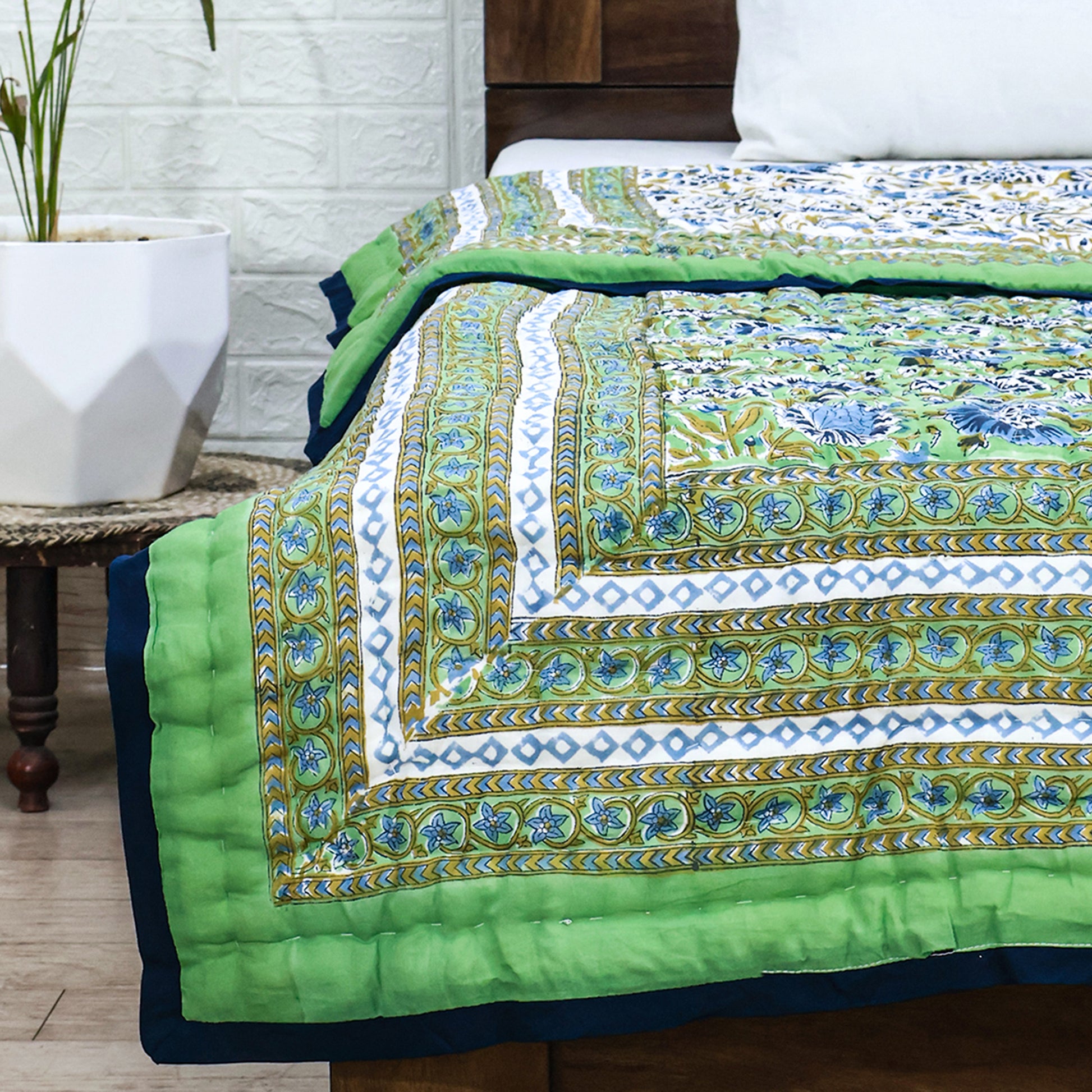 Indian Hand Block Printed Cotton Quilts - My Store