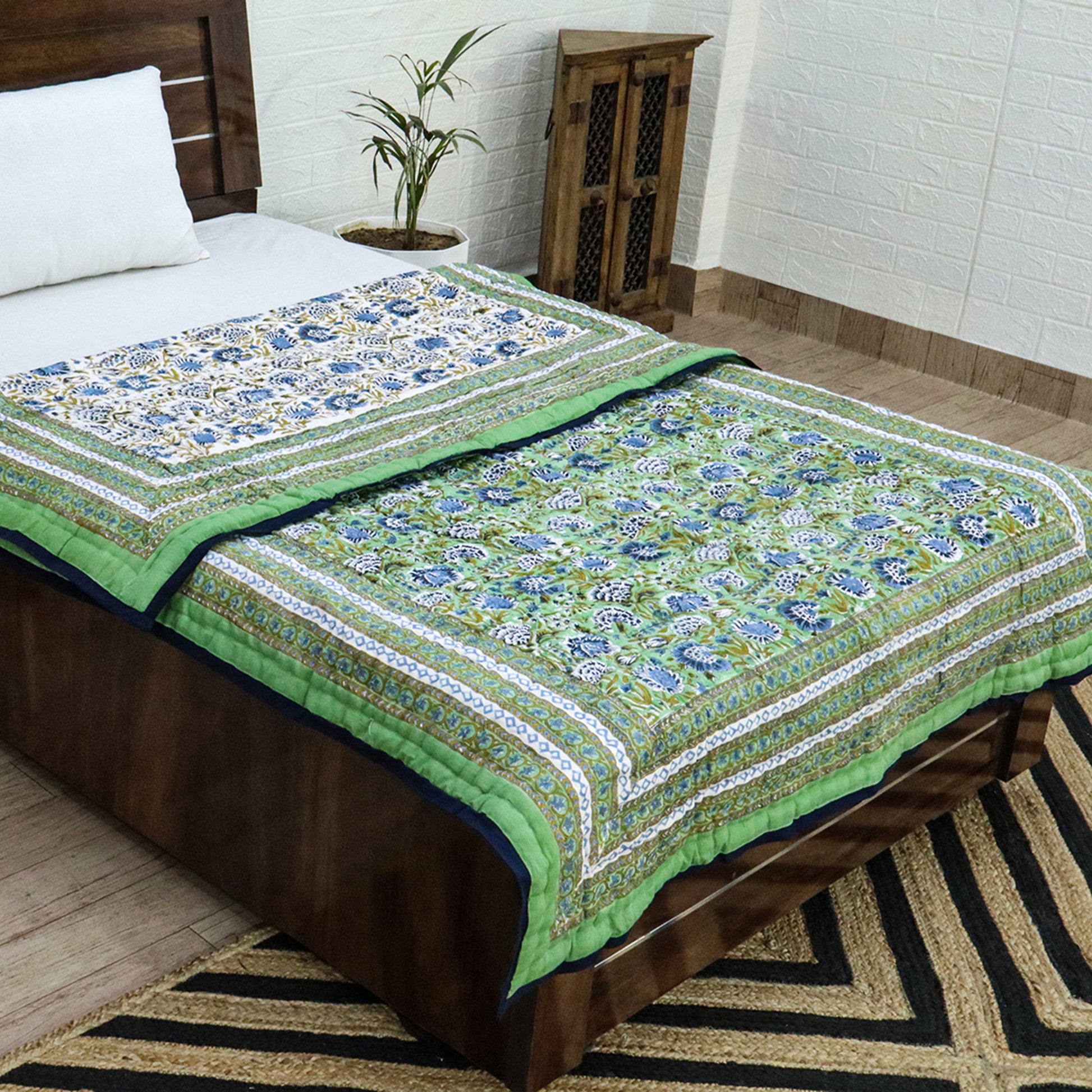Indian Hand Block Printed Cotton Quilts - My Store