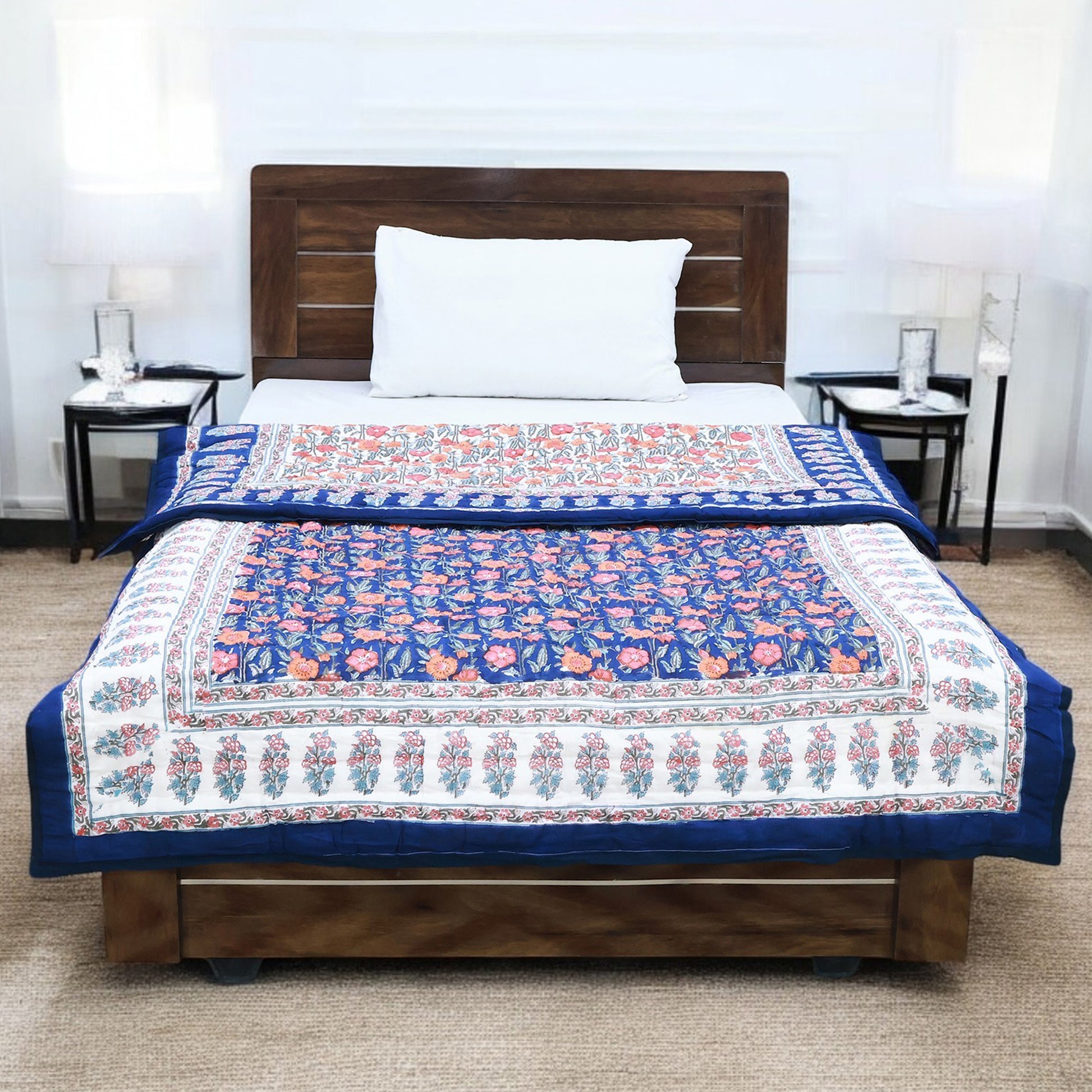 Hand Block Print Cotton Reversible Quilts - My Store