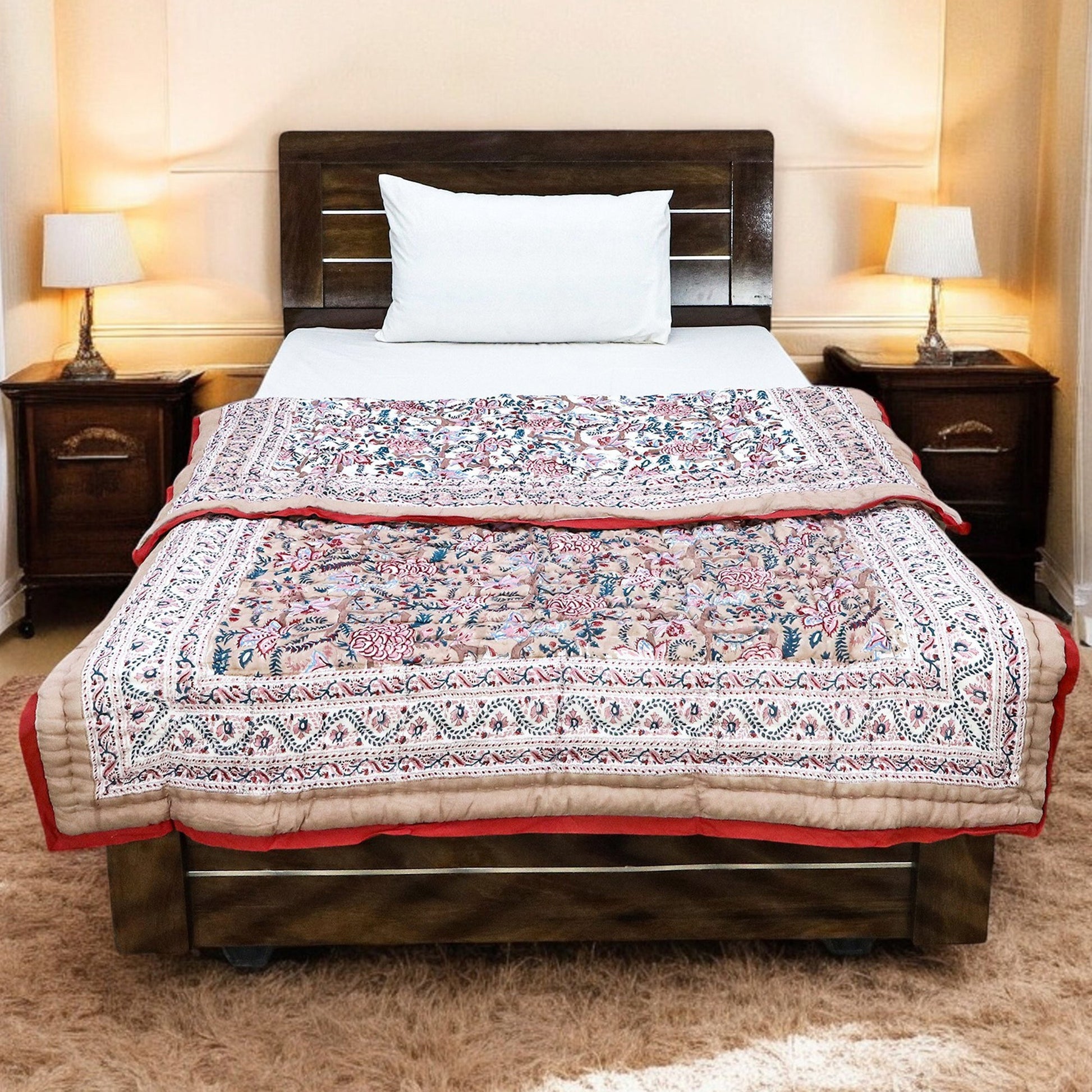 Hand Block Print Cotton Reversible Quilts - My Store