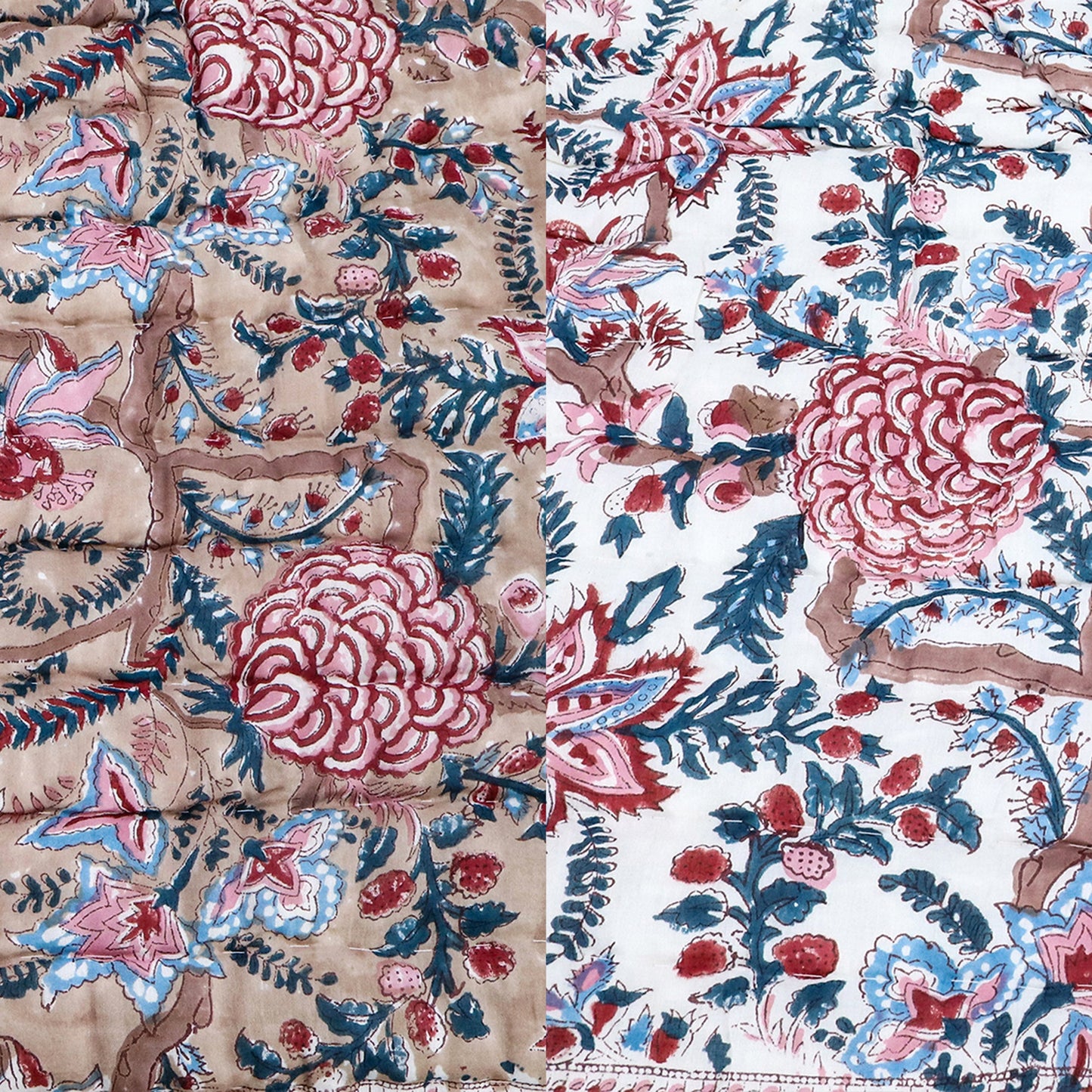 Hand Block Print Cotton Reversible Quilts - My Store
