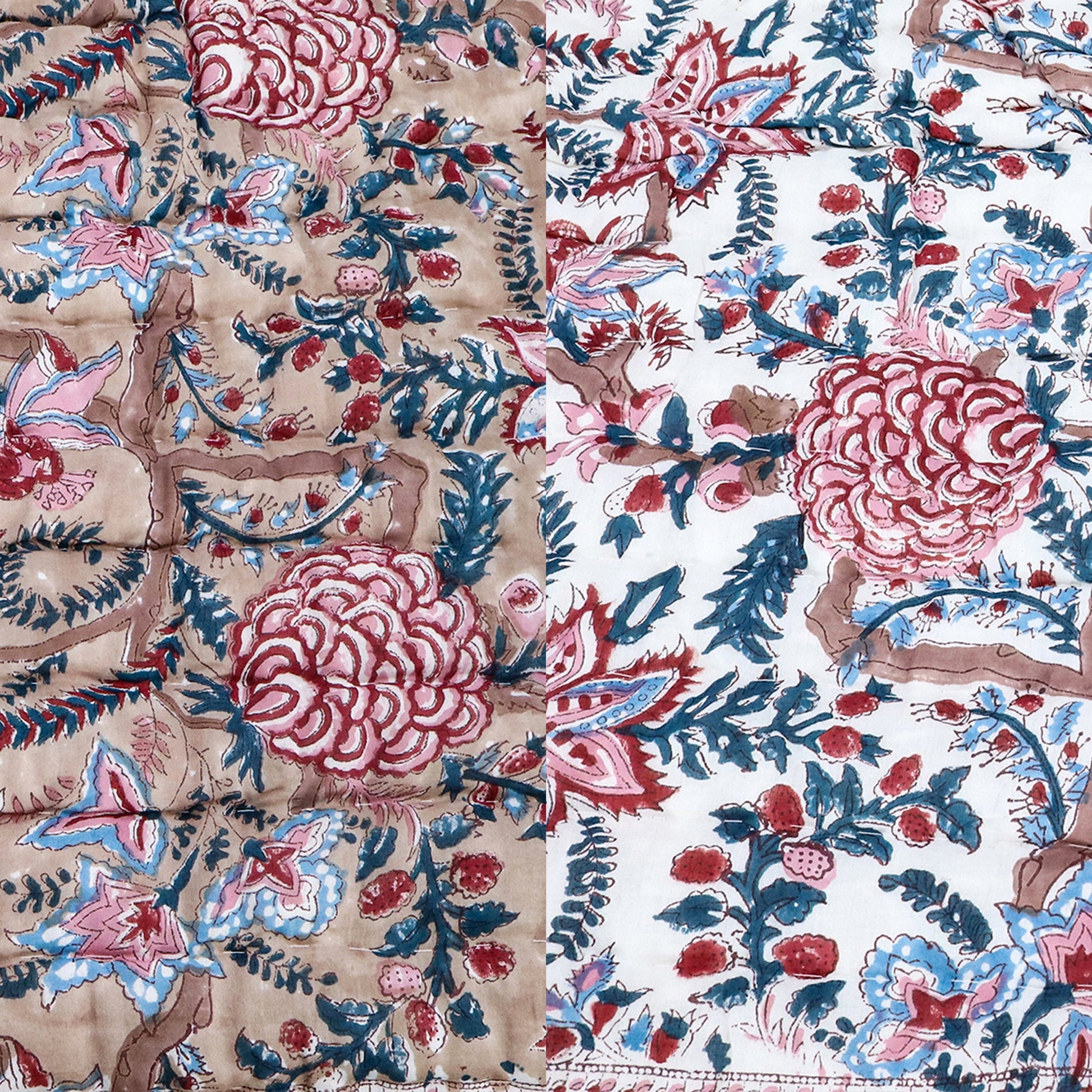 Hand Block Print Cotton Reversible Quilts - My Store