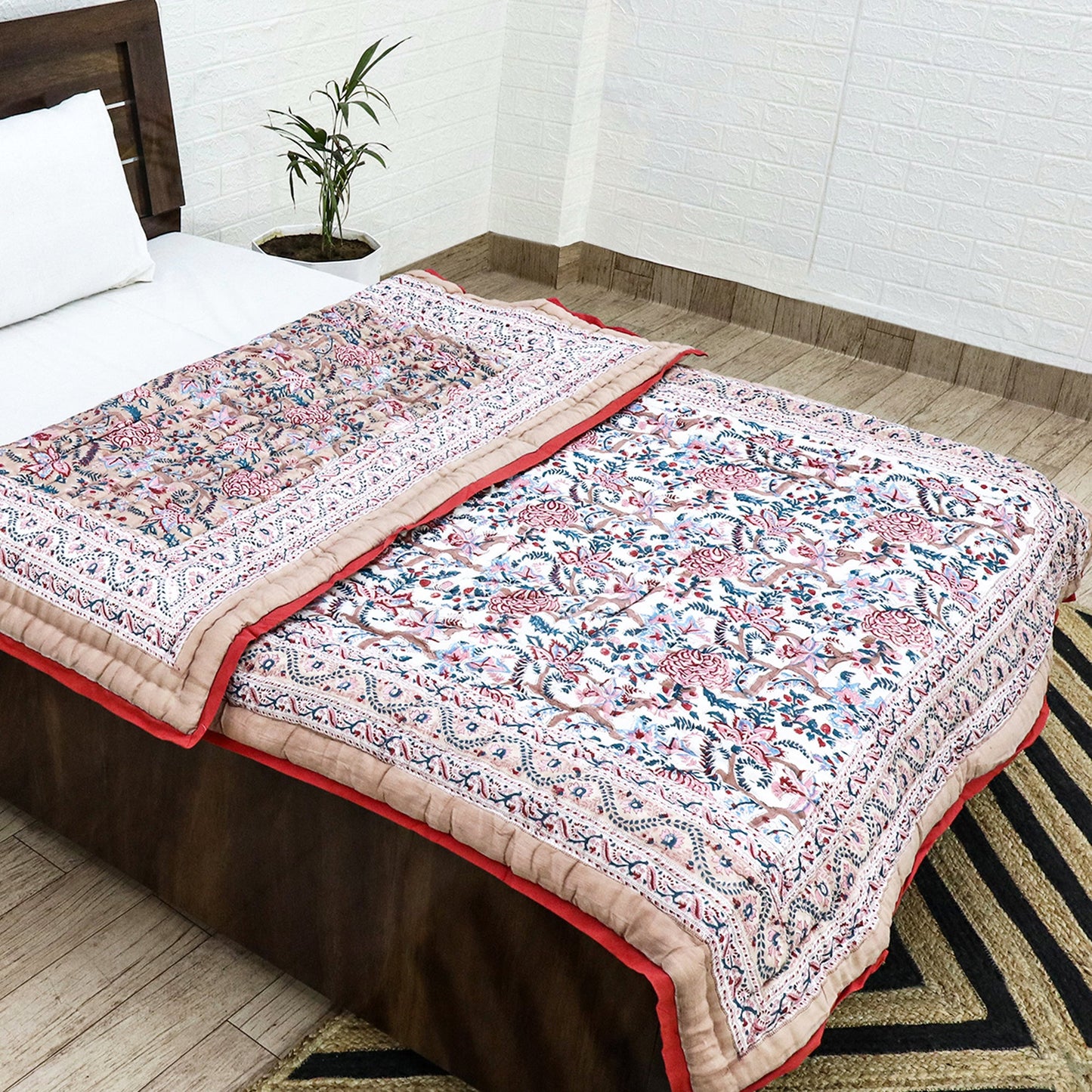 Hand Block Print Cotton Reversible Quilts - My Store