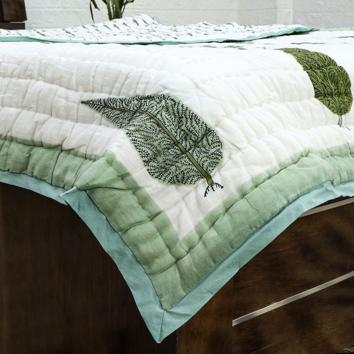 White And Red Hand Block Printed Cotton Quilts-36 - My Store