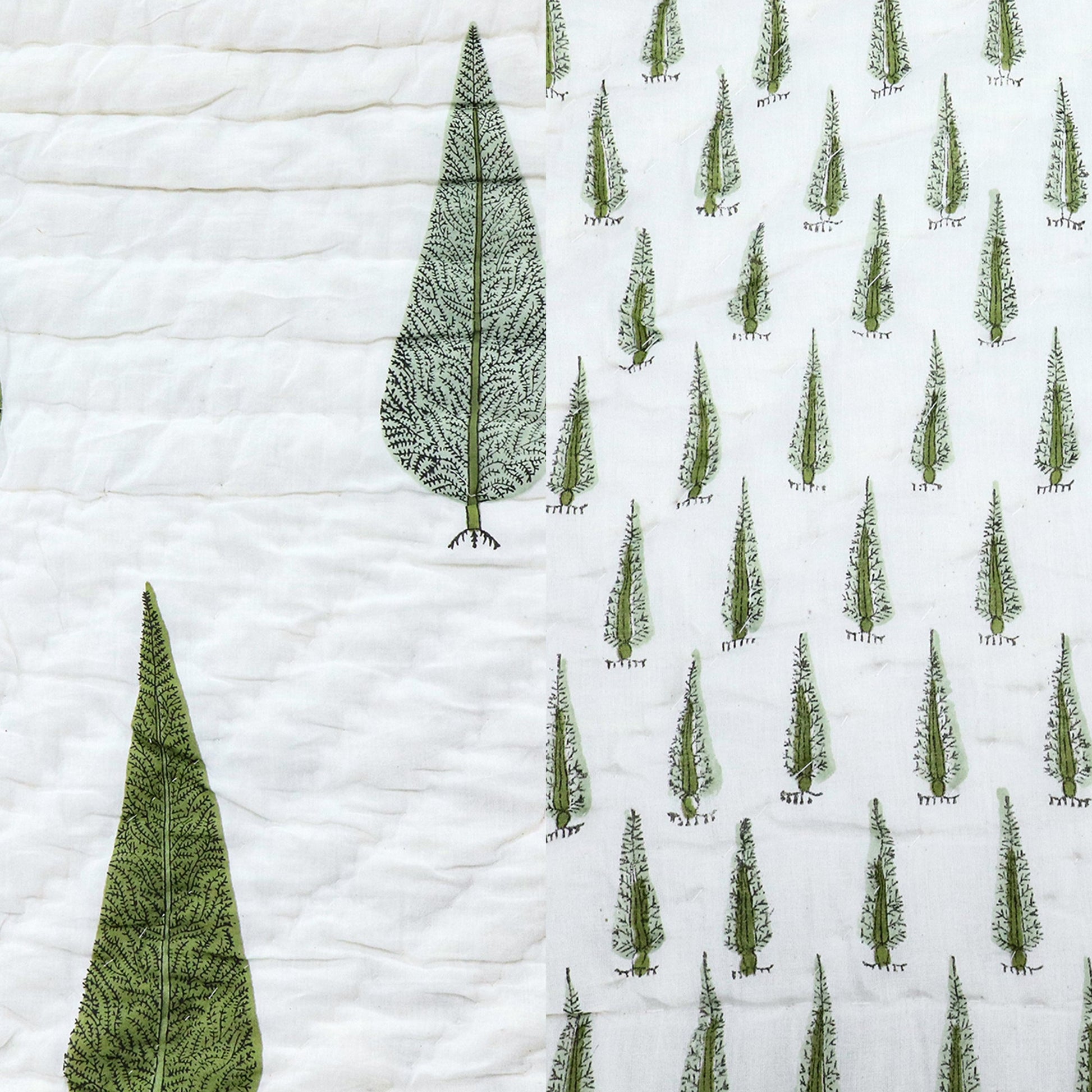 White And Red Hand Block Printed Cotton Quilts-36 - My Store