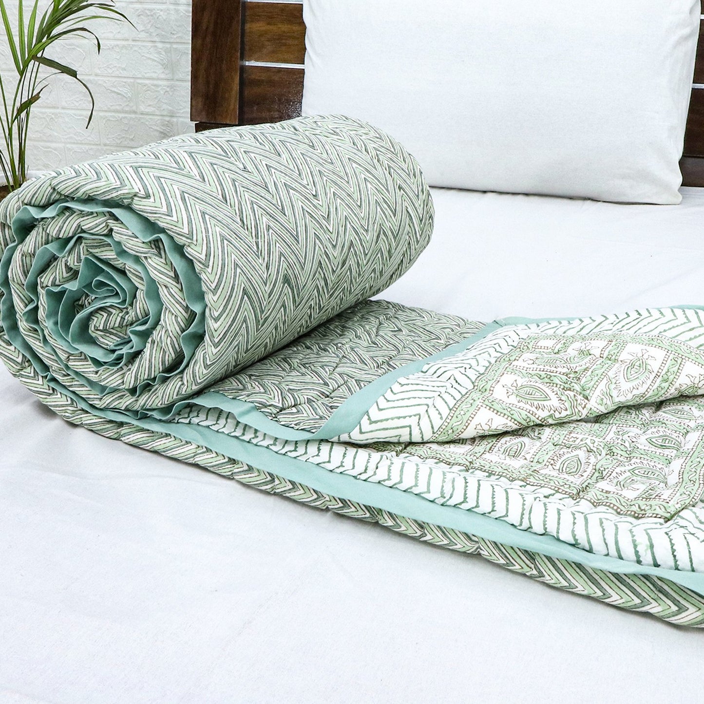 Handmade Block Printed Cotton Quilts-37 - My Store