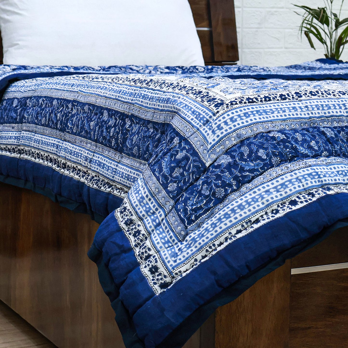 Hand Block Printed Cotton Reversible Quilts-40 - My Store