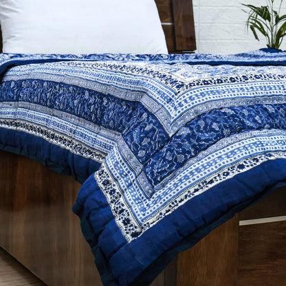 Hand Block Printed Cotton Reversible Quilts-40 - My Store