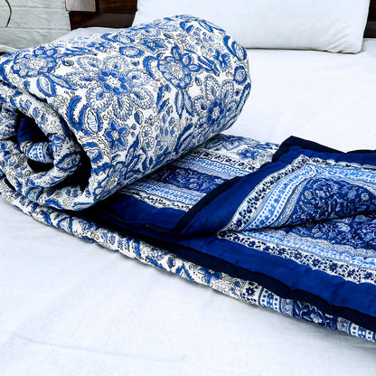Hand Block Printed Cotton Reversible Quilts-40 - My Store