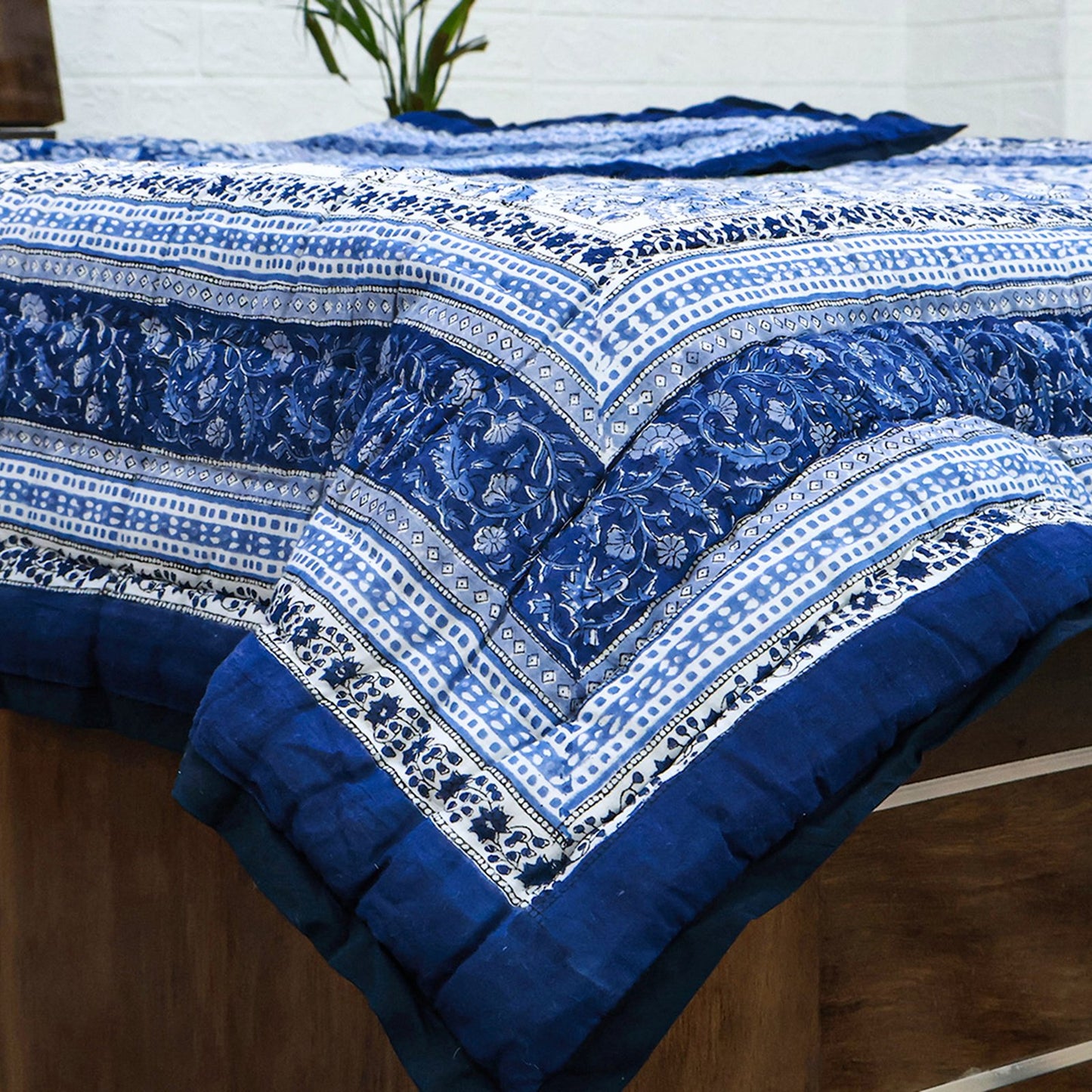 Hand Block Printed Cotton Reversible Quilts-40 - My Store