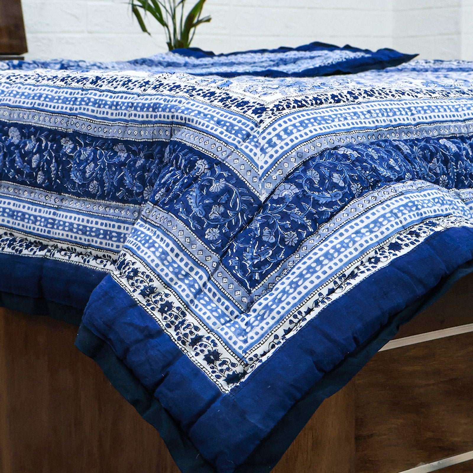 Hand Block Printed Cotton Reversible Quilts-40 - My Store