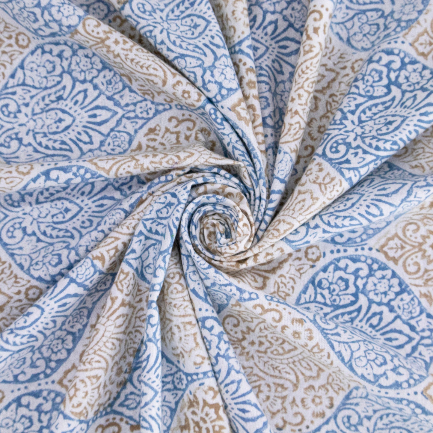 Indian Handmade Block Printed Cotton blue and yellow Rectangle Tablecloth - My Store